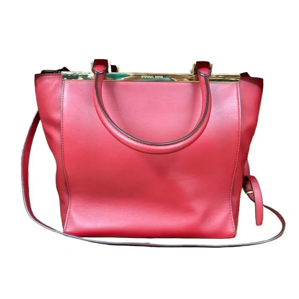 🌟85% OFF🌟Michael  Kors Red  Leather Tote